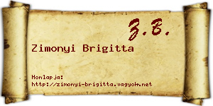 Zimonyi Brigitta névjegykártya